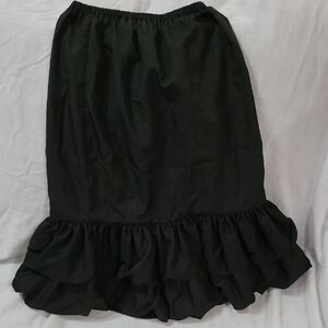 Elegant Black Ruffled Bubble Midi Skirt